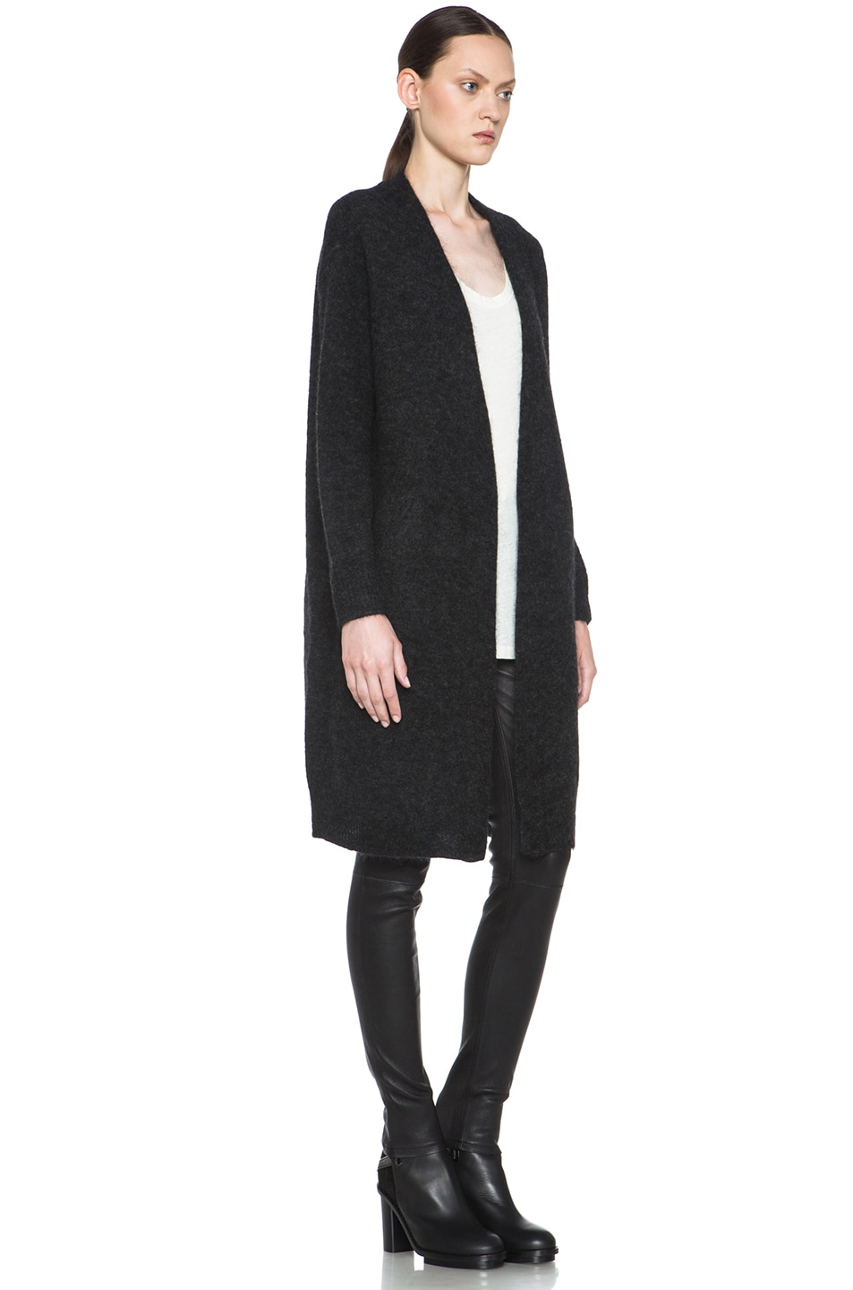 Acne Studios Raya Mohair Cardigan in Carbone Black | FWRD