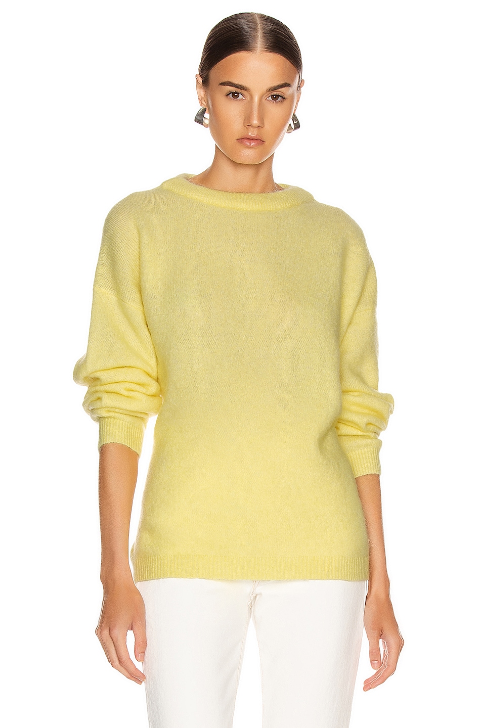 Image 1 of Acne Studios Dramatic Mohair Sweater in Light Yellow
