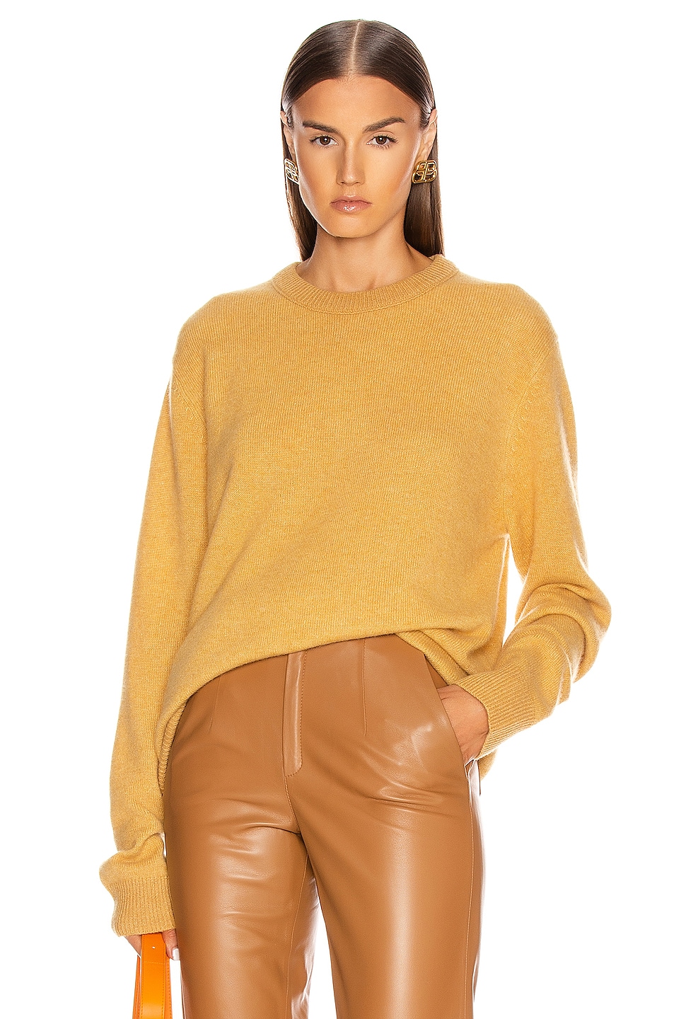 Image 1 of Acne Studios Cashmere Sweater in Mustard Yellow & Yellow Degrade