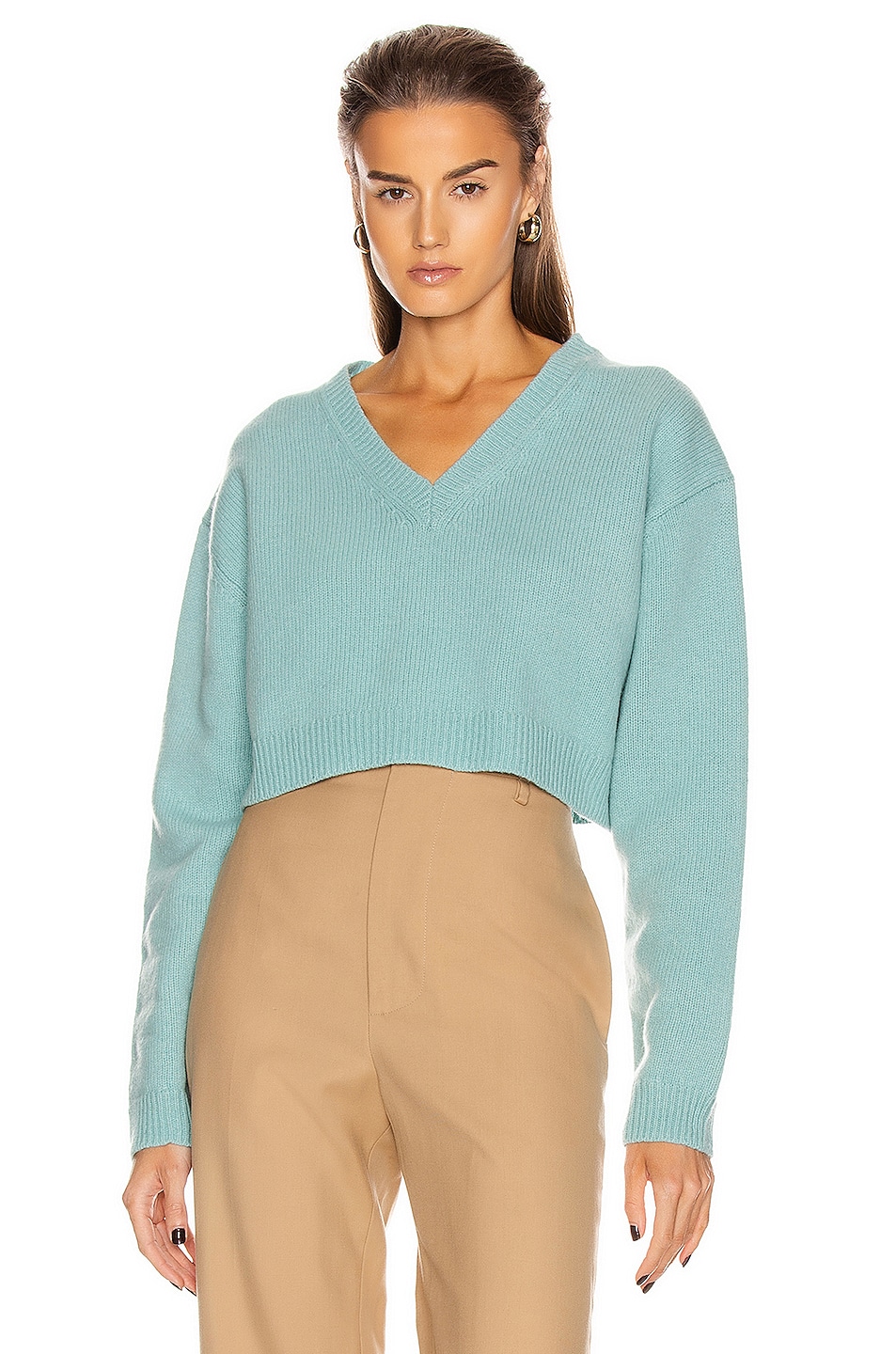 Image 1 of Acne Studios V Neck Sweater in Dusty Blue