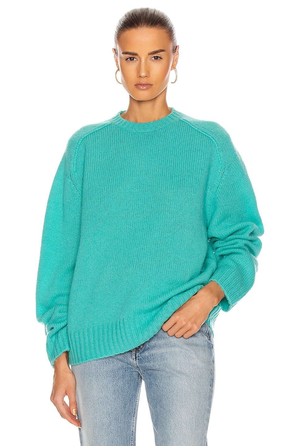 Image 1 of Acne Studios Kiera Sweater in Turquoise Blue