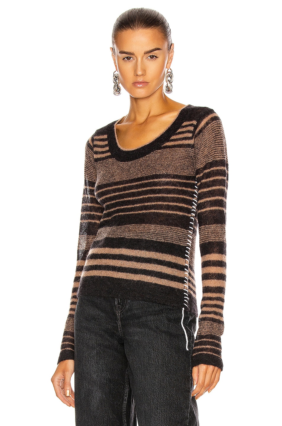 Image 1 of Acne Studios Katasha Sweater in Black & Camel
