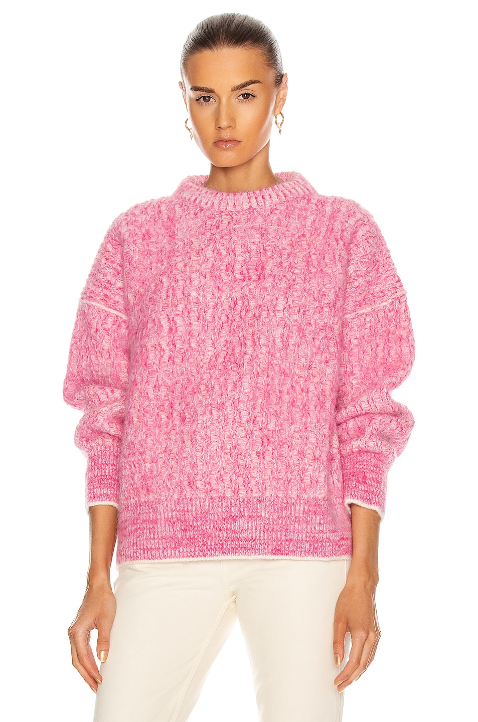 Image 1 of Acne Studios Kornelia Sweater in Pink & White