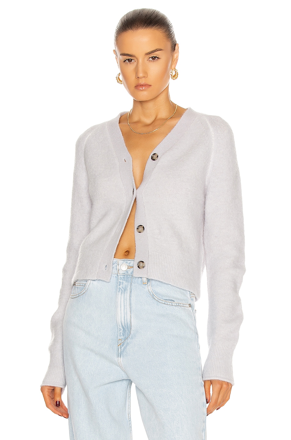 Image 1 of Acne Studios Cropped Cardigan in Ice Blue