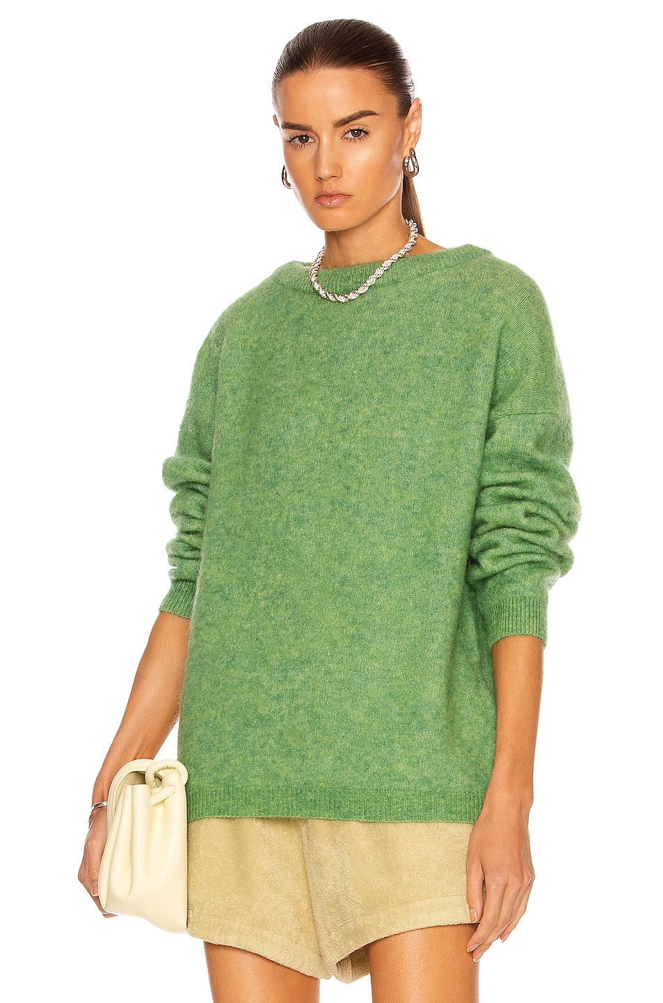 Image 1 of Acne Studios Dramatic Mohair Sweater in Moss Green