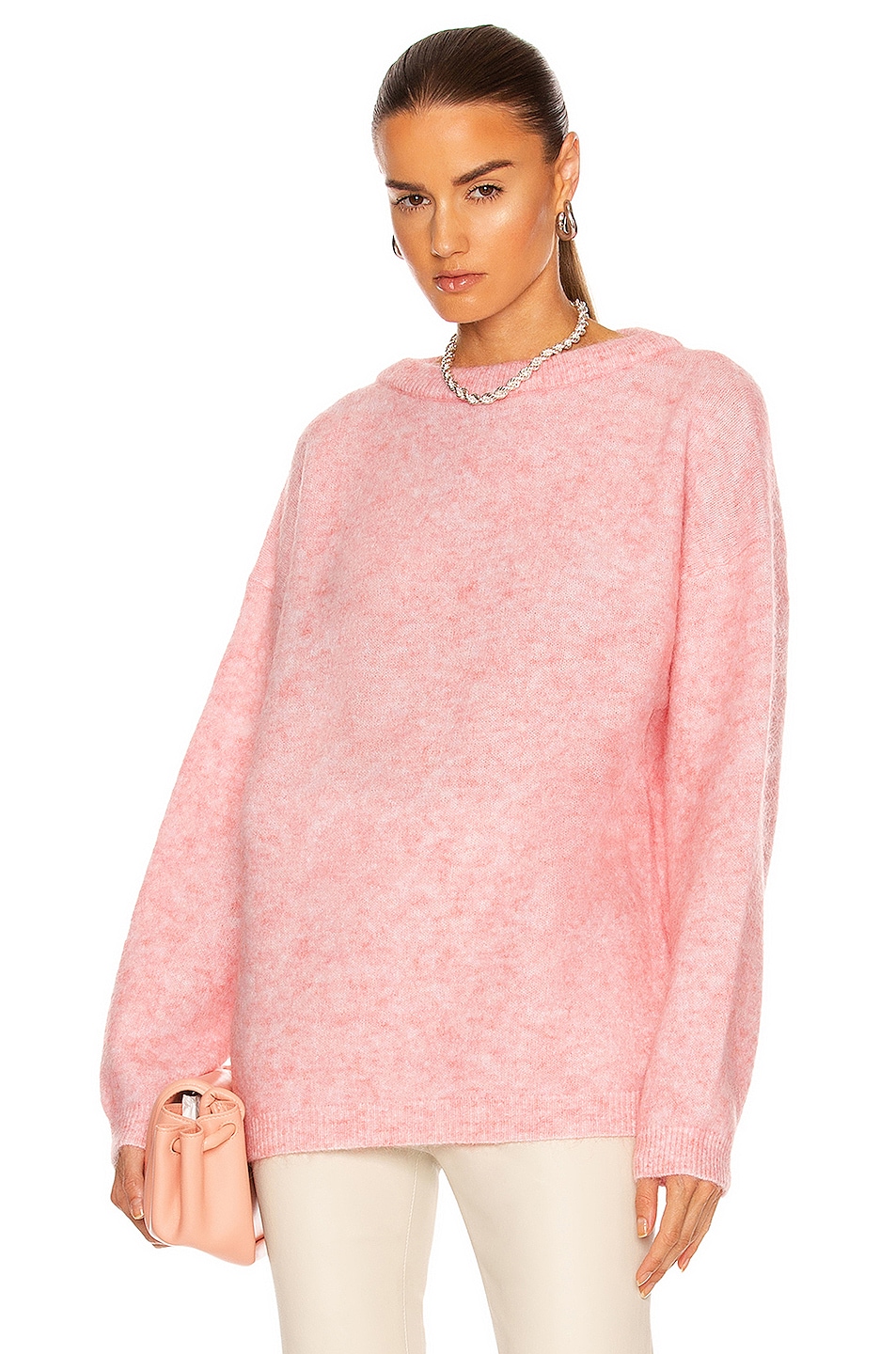 Image 1 of Acne Studios Dramatic Mohair Sweater in Rose Pink