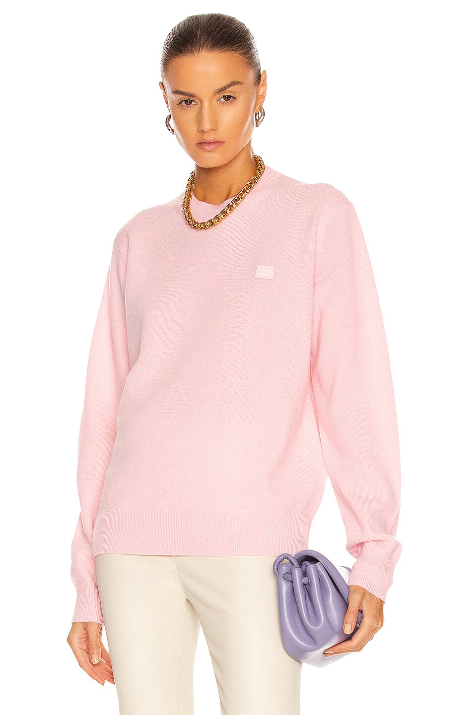 Image 1 of Acne Studios New Face Sweater in Blush Pink