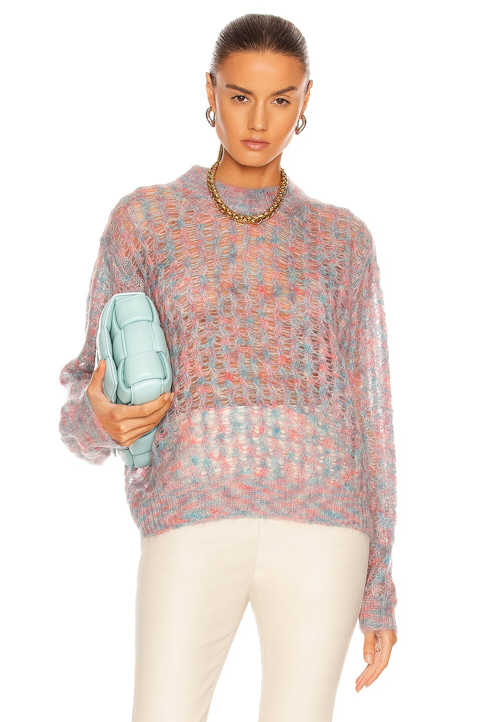 Image 1 of Acne Studios Mohair Sweater in Pink & Blue
