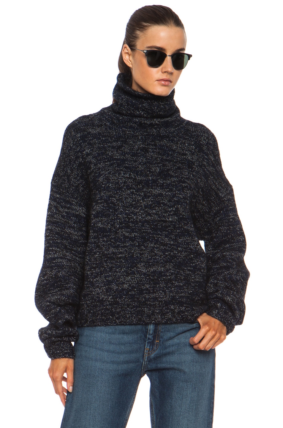 Image 1 of Acne Studios Dedicate Turtleneck Wool Sweater in Navy
