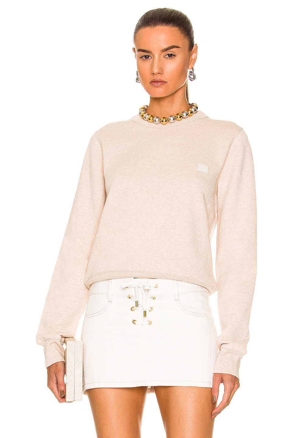 Image 1 of Acne Studios Pullover Sweater in Oatmeal Melange