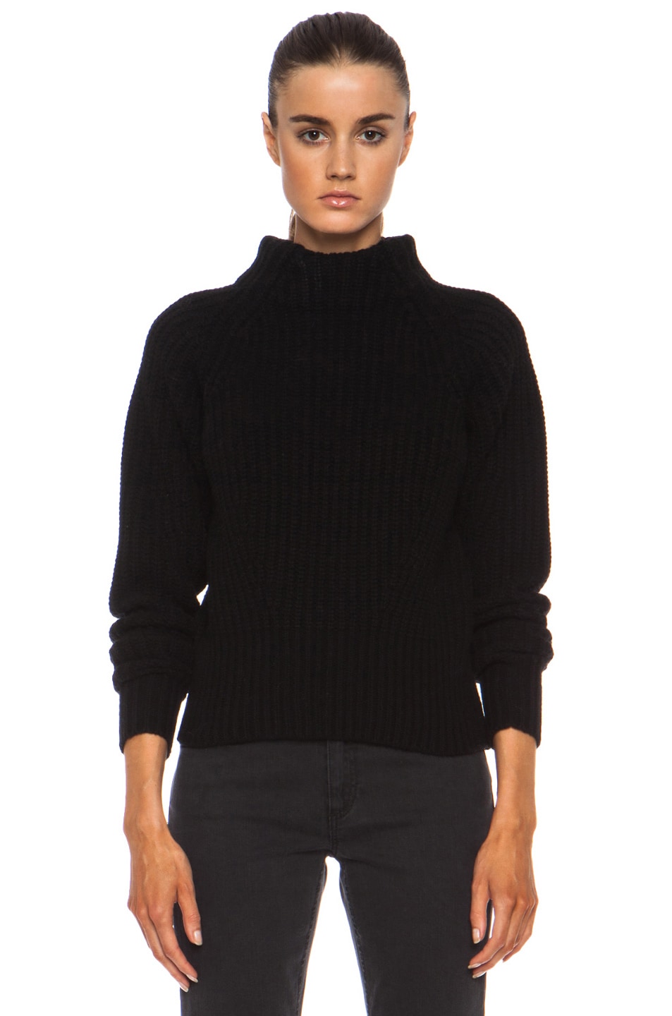 Image 1 of Acne Studios Loyal Turtleneck Wool Sweater in Black