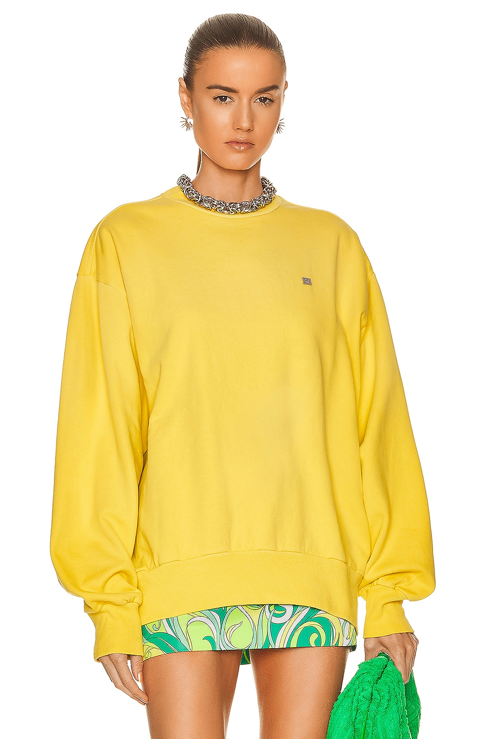 Image 1 of Acne Studios Fade Sweatshirt in Lemon Yellow