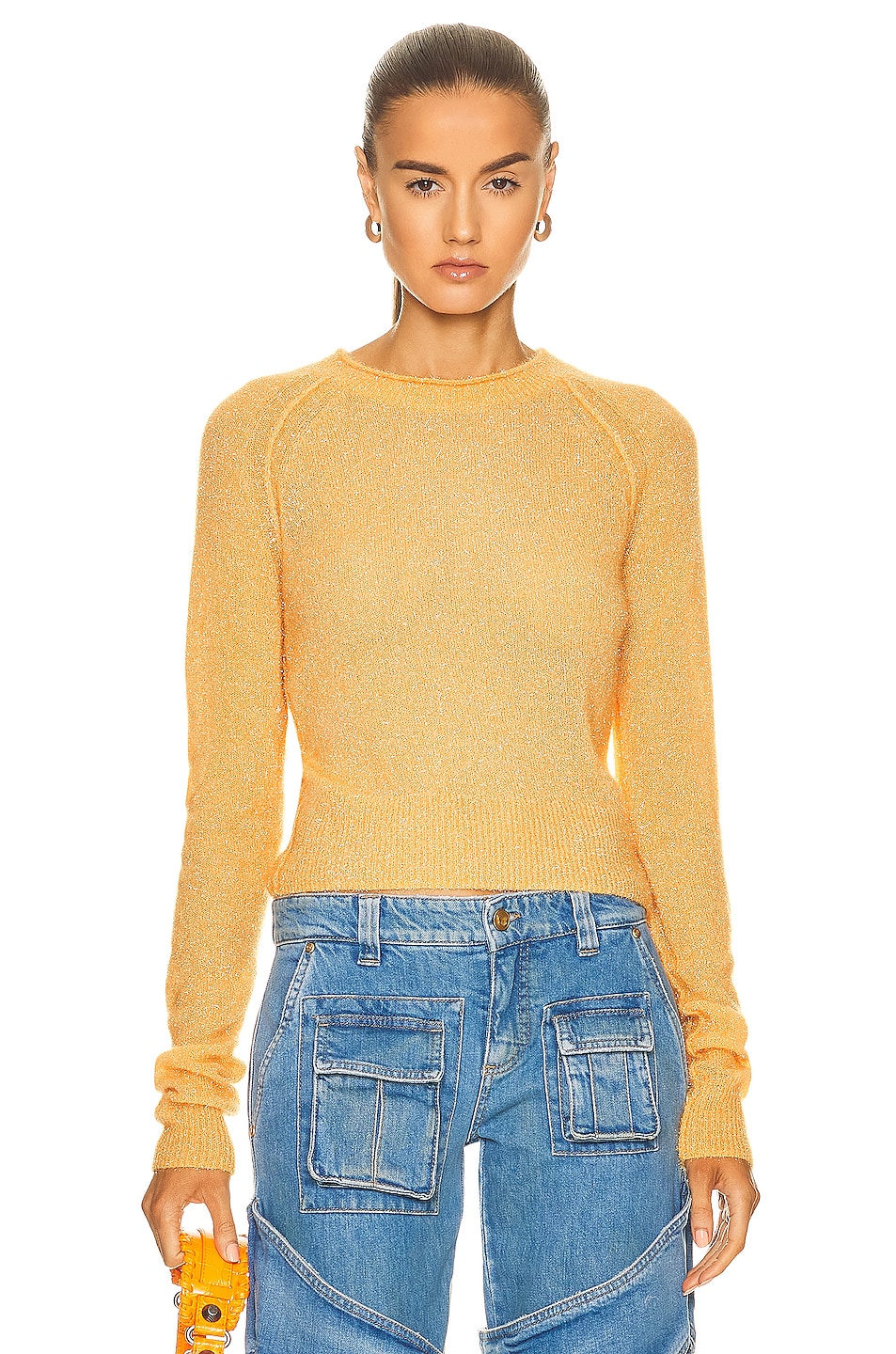 Image 1 of Acne Studios Knit Sweater in Apricot Orange