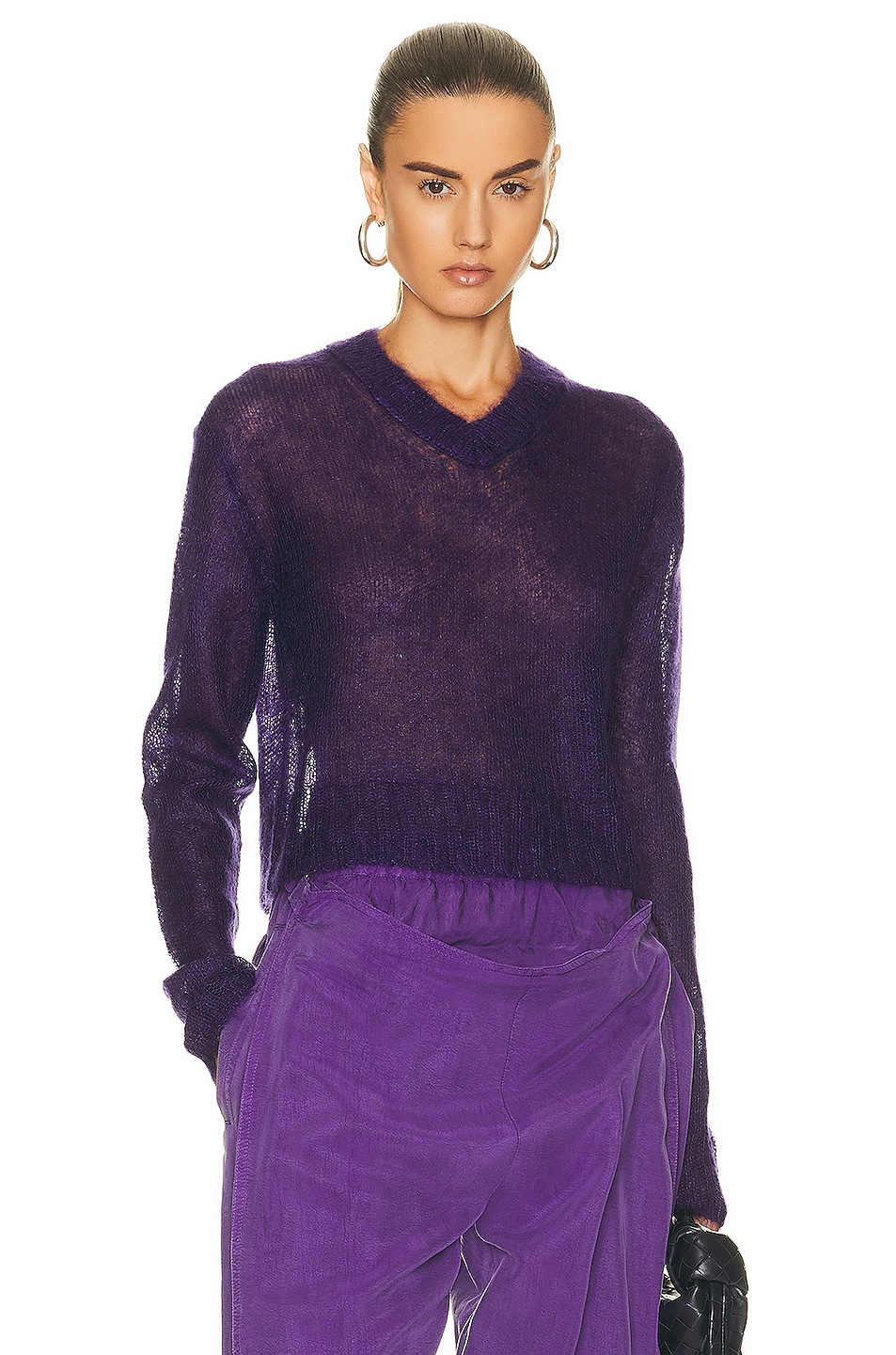 Image 1 of Acne Studios Lightweight Knit Sweater in Dark Purple