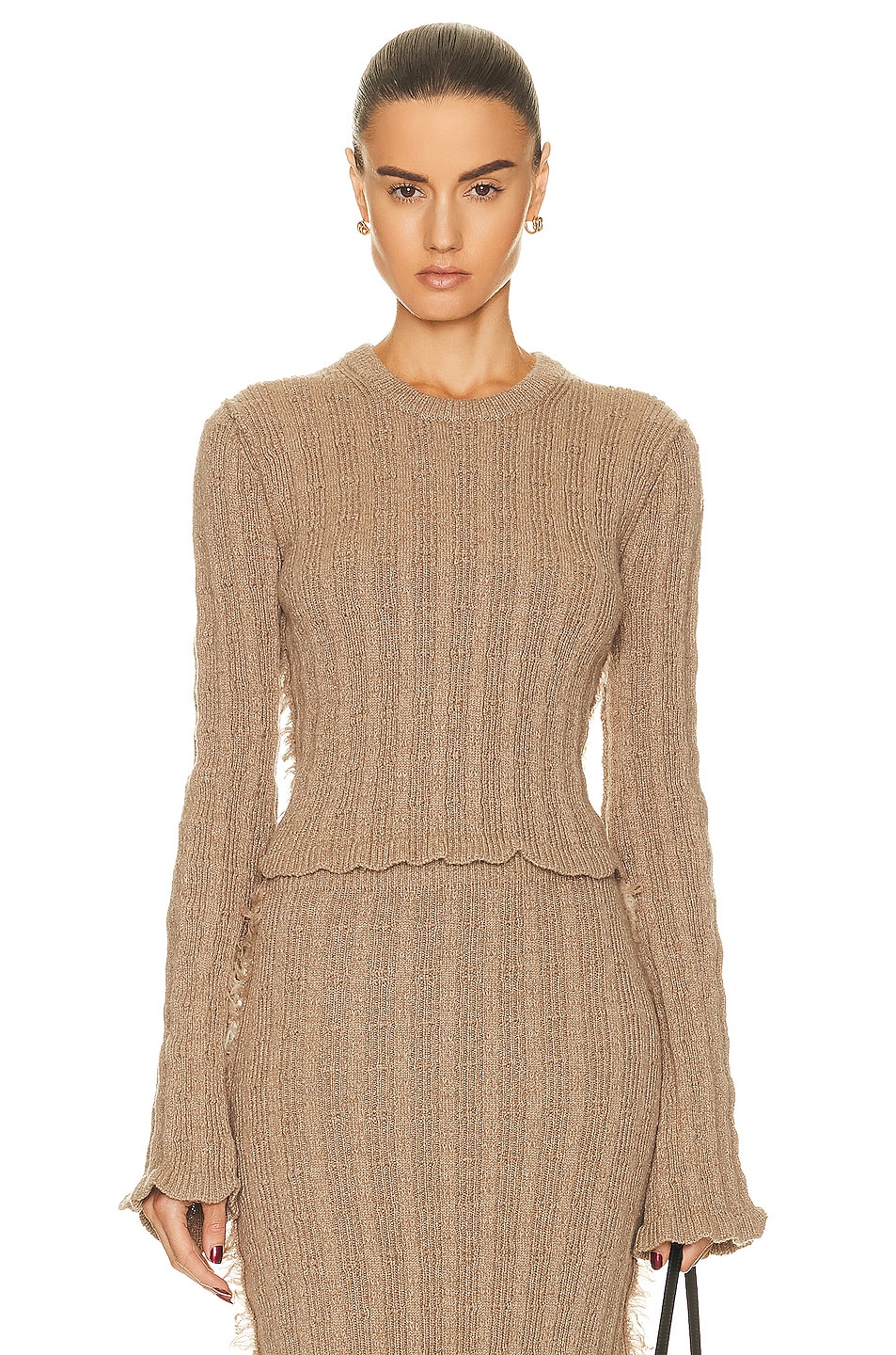 Image 1 of Acne Studios Knit Pullover Sweater in Toffee Brown