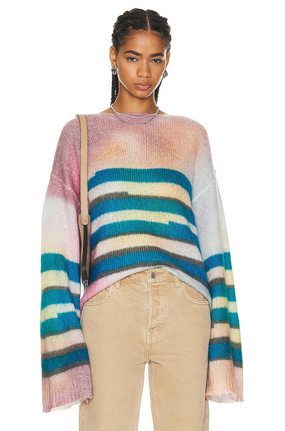 Image 1 of Acne Studios Stripe Sweater in Blue & Multi