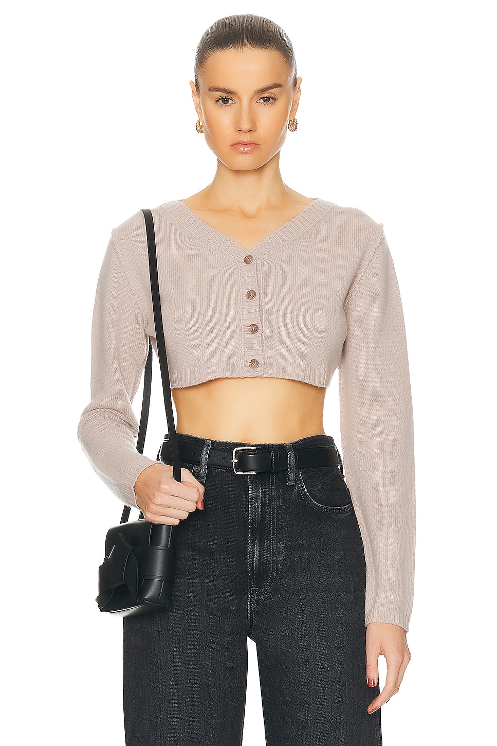 Image 1 of Acne Studios Cropped Cardigan in Sand Beige