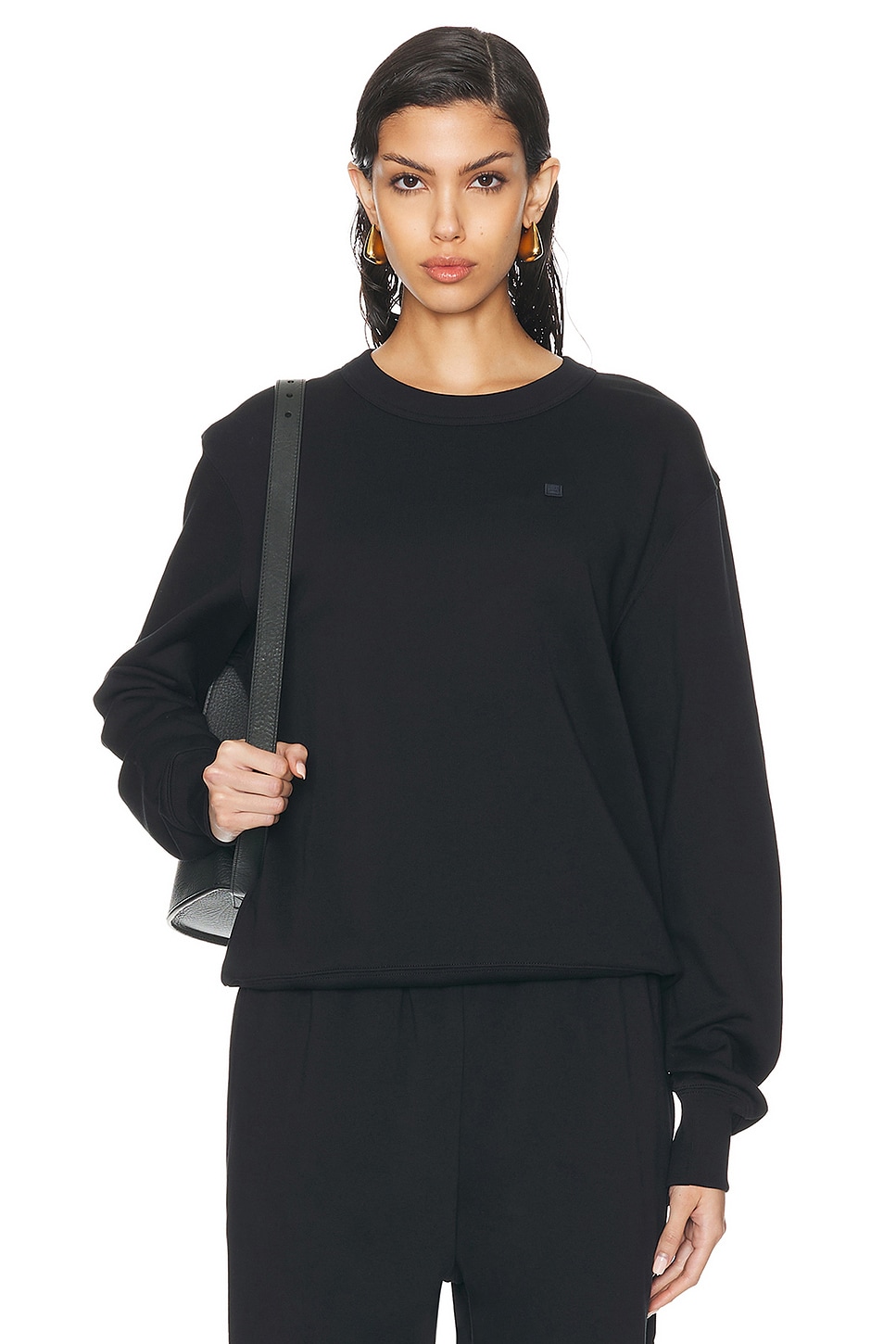 Shop Acne Studios Fairah Face Sweatshirt In Black