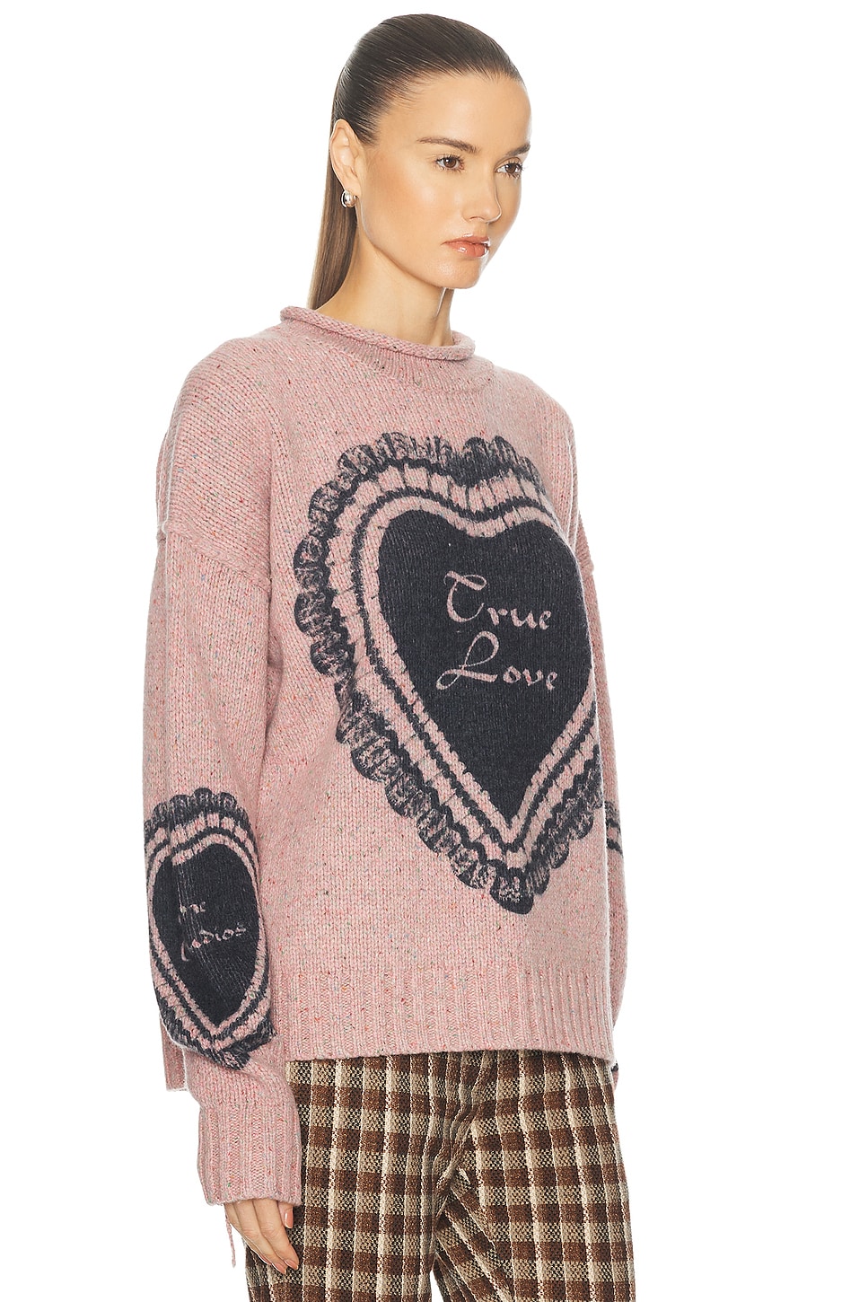 Shop Acne Studios Kear Animation Sweater In Faded Pink