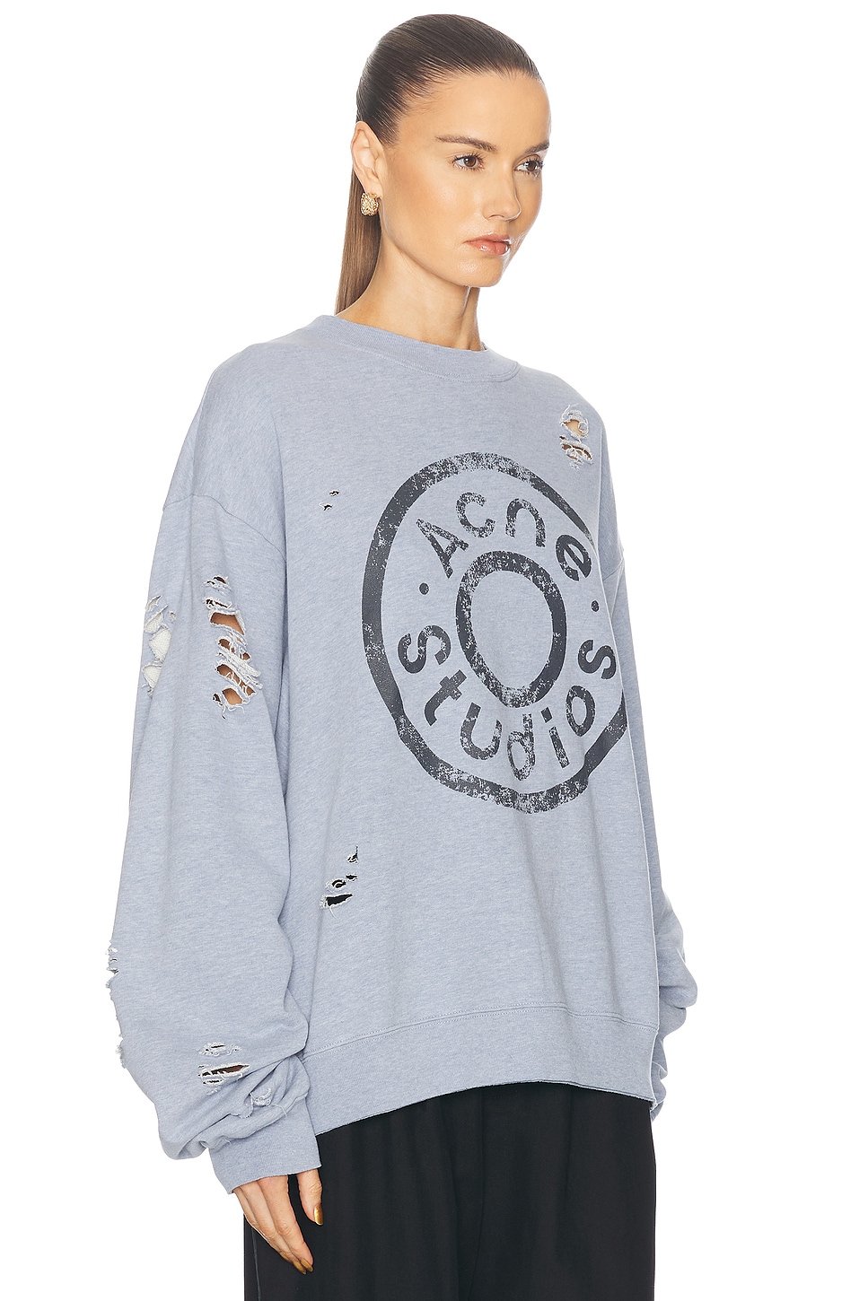 Shop Acne Studios Franziska Sweatshirt In Blue Melange