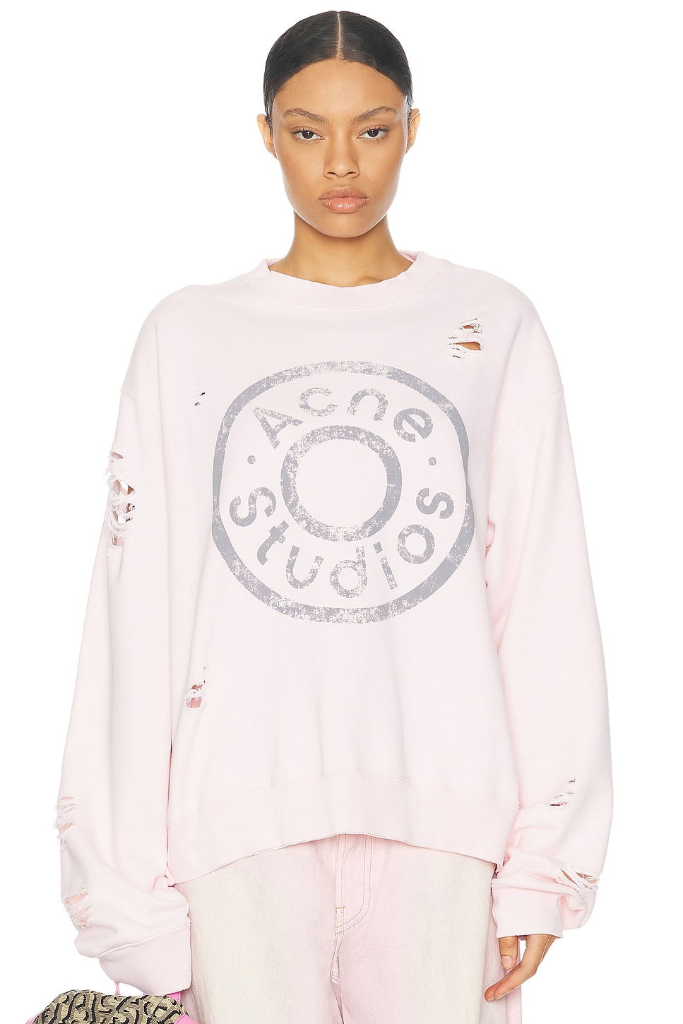 Image 1 of Acne Studios Franziska Sweatshirt in Faded Pink