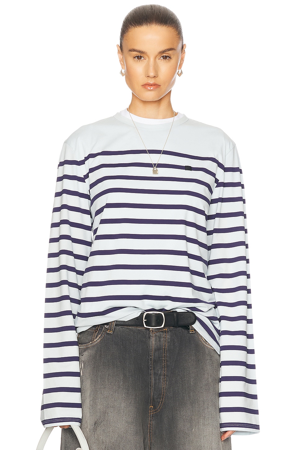 Erada Crew Neck Top in Blue