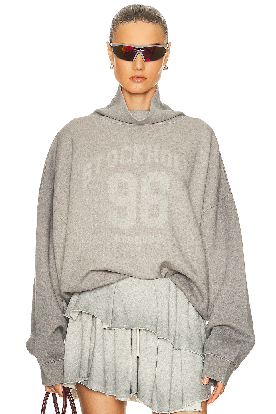 Image 1 of Acne Studios Fady College Sweatshirt in Grey Melange