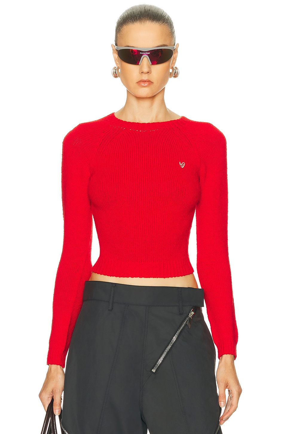 Image 1 of Acne Studios Koshi Crewneck Sweater in Bright Red