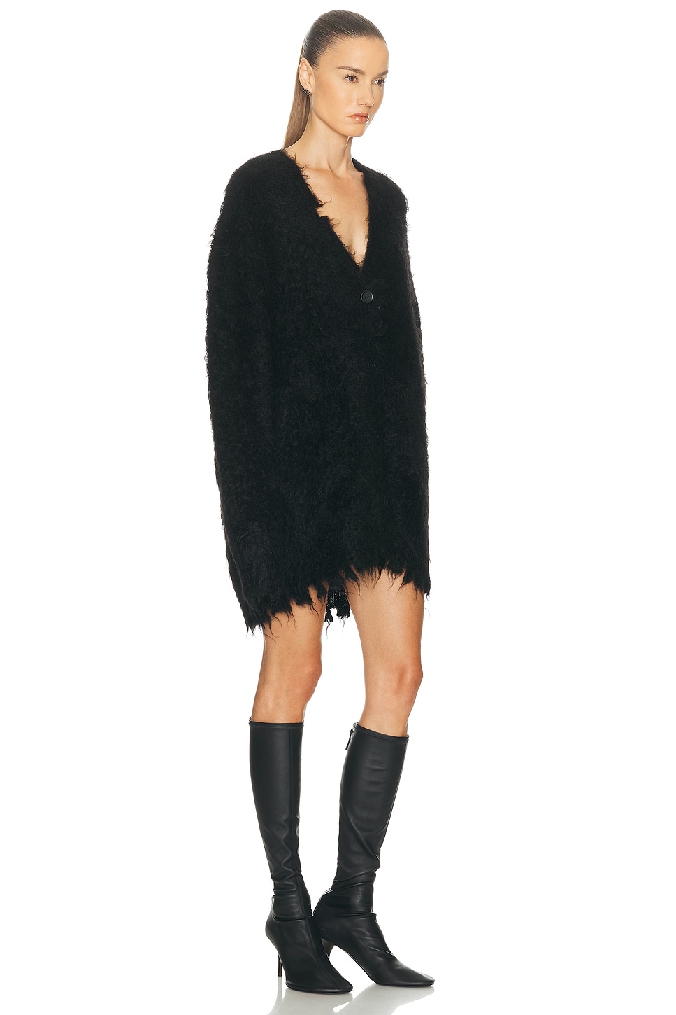 Acne Studios Kaul Hairy Cardigan In Black