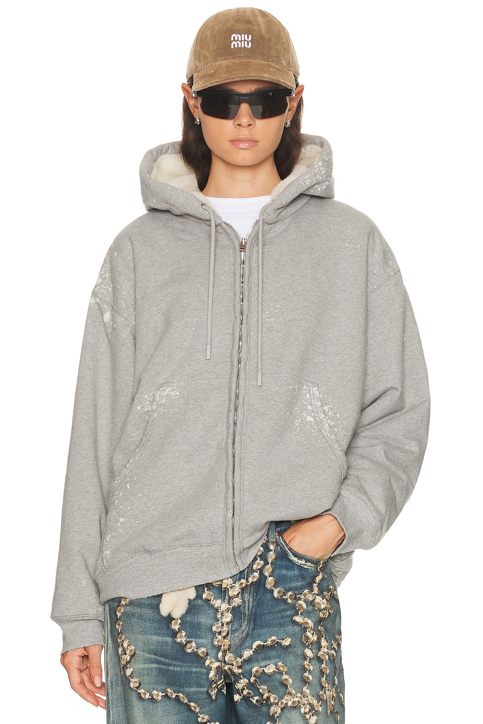 Image 1 of Acne Studios Flexa Fleece Sweatshirt in Grey Melange