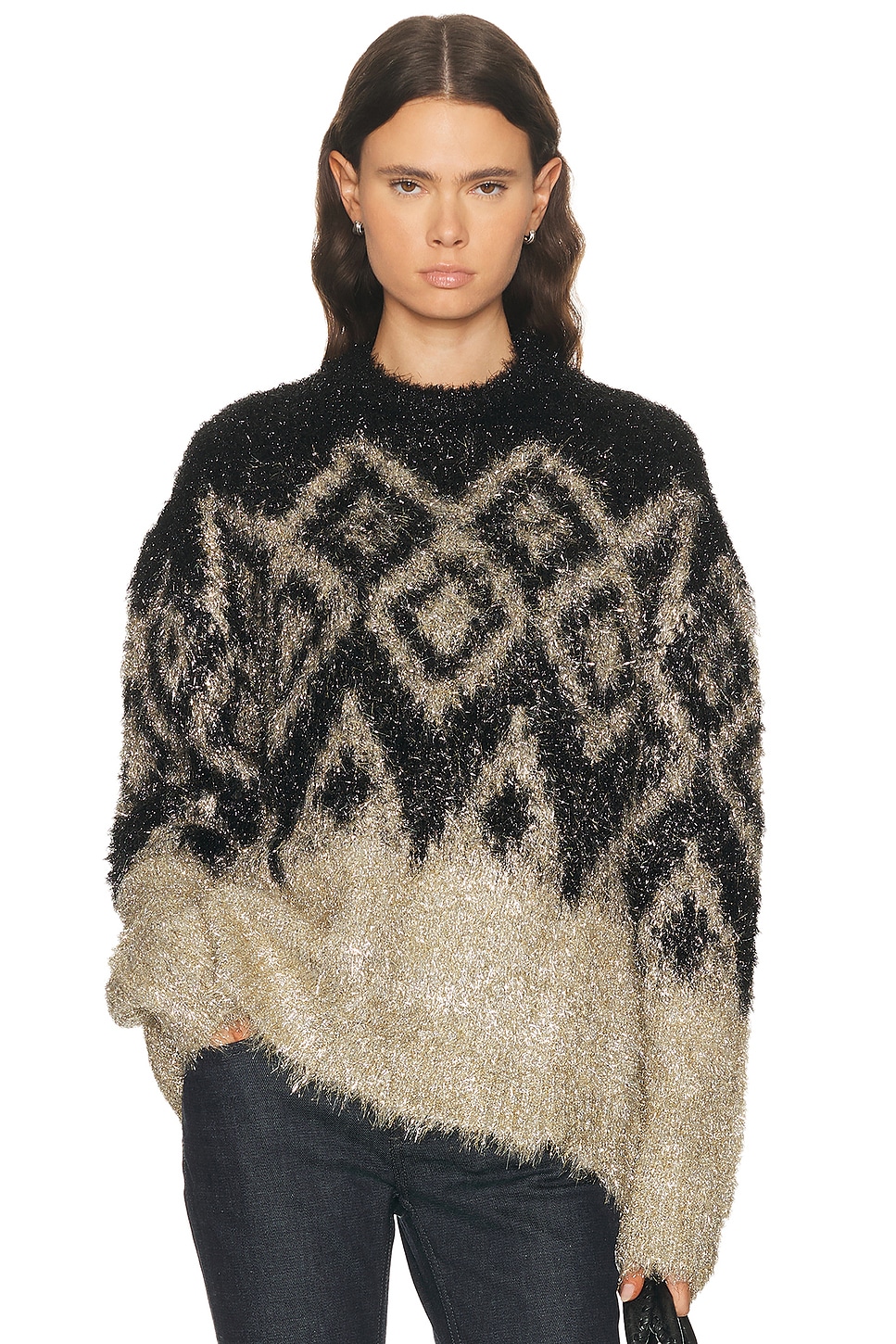 Acne Studios Kinai Tinsel Knit Sweater In Multi