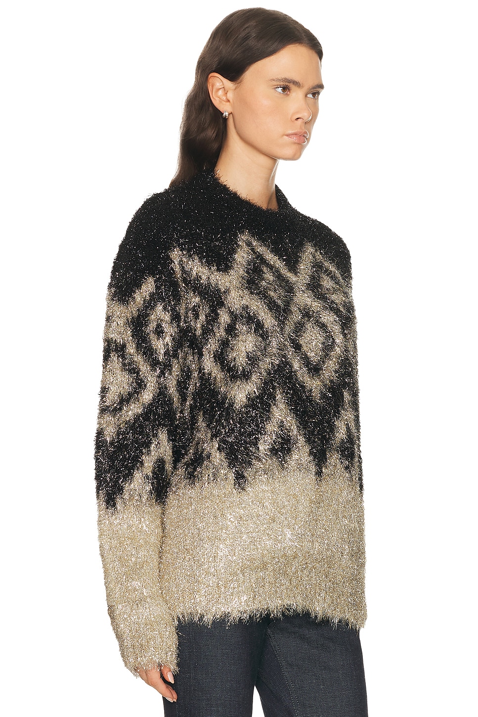 Acne Studios Kinai Tinsel Knit Sweater In Multi