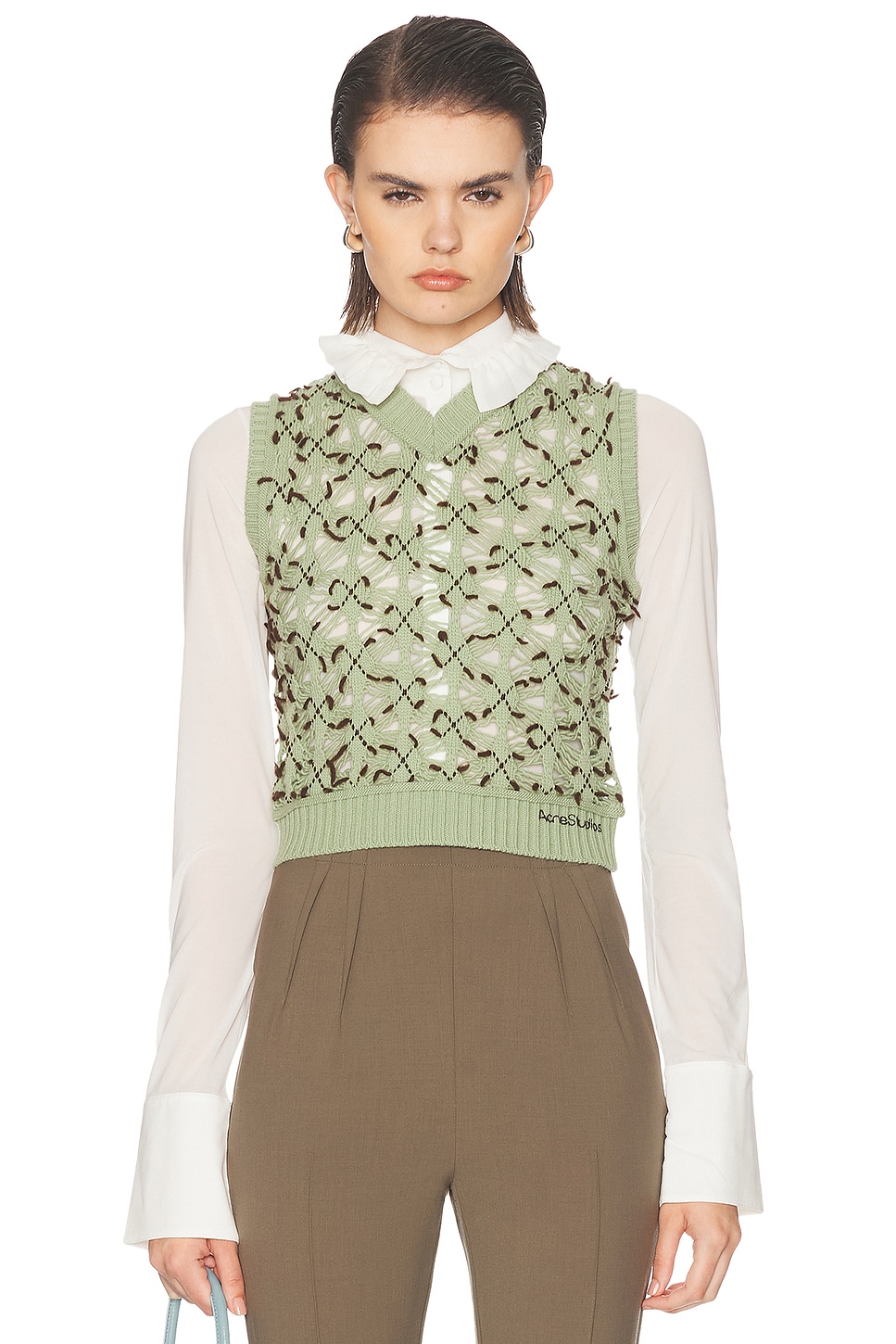 Acne Studios Kuedi Open Work Argyle Sweater