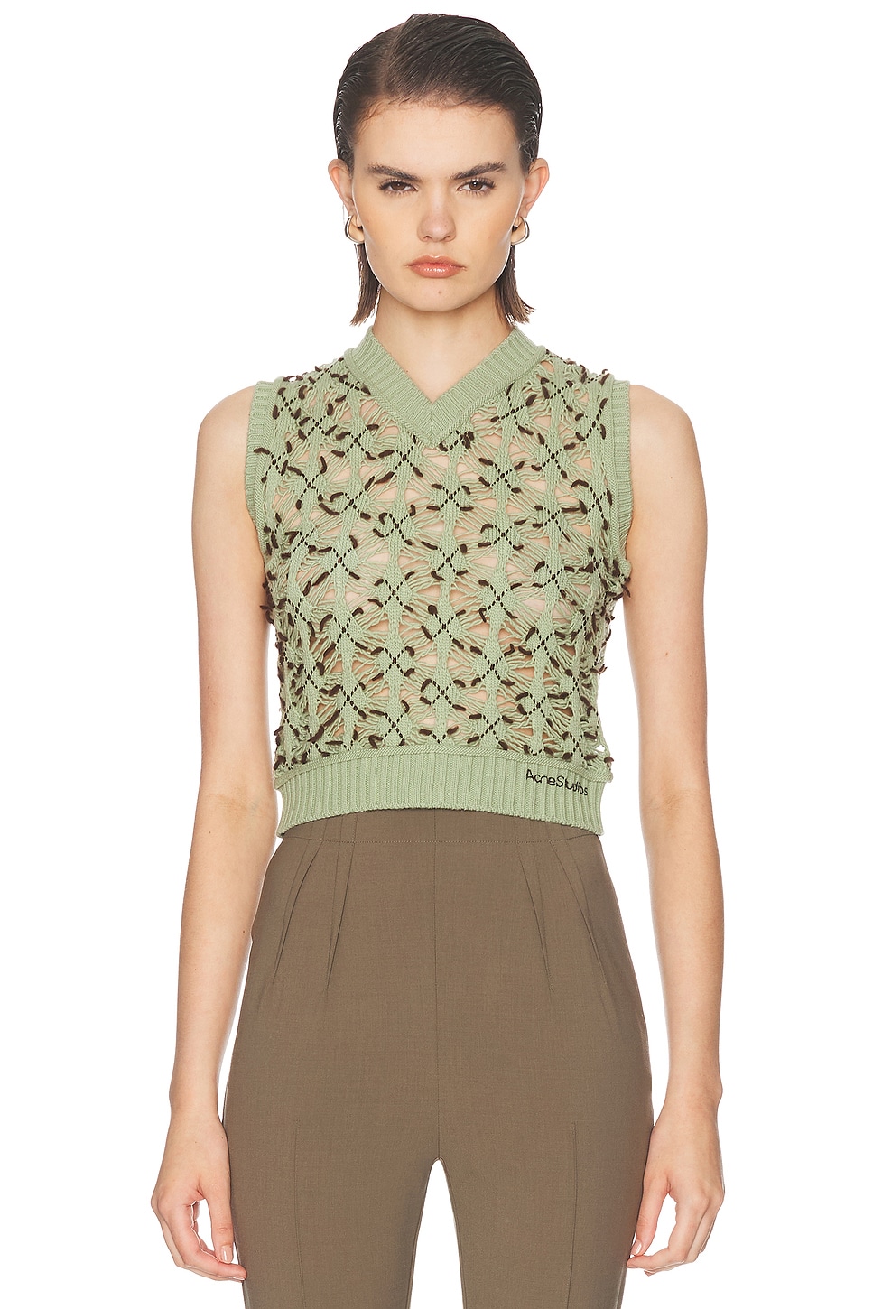 Acne Studios Kuedi Open Work Argyle Sweater