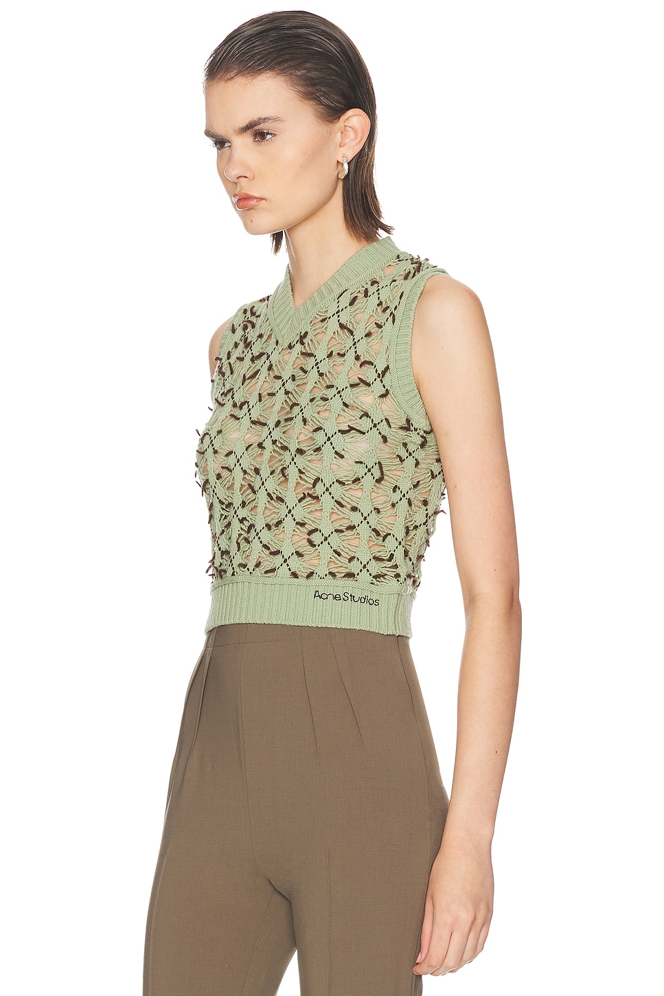 Acne Studios Kuedi Open Work Argyle Sweater