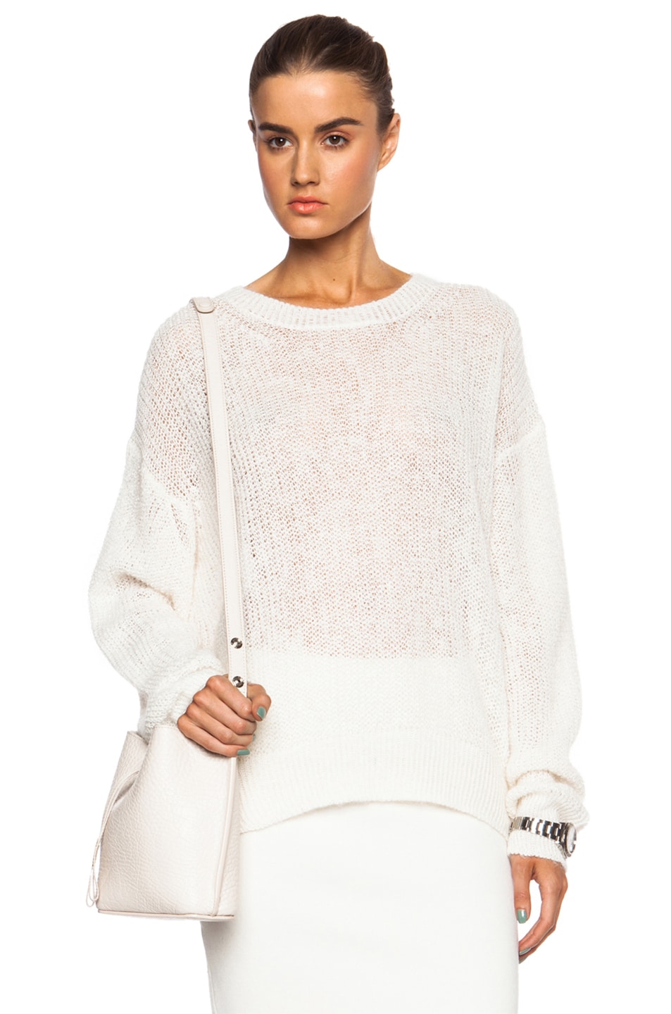 Image 1 of Acne Studios Bernike Mohair-Blend Sweater in Off White
