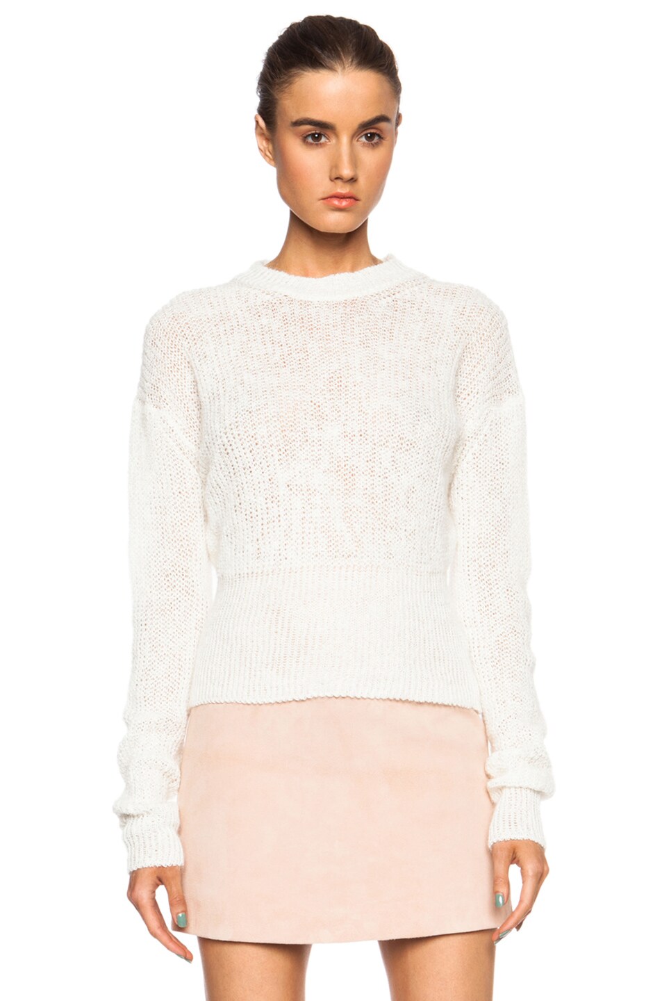 Image 1 of Acne Studios Pamela Mohair-Blend Sweater in Off White