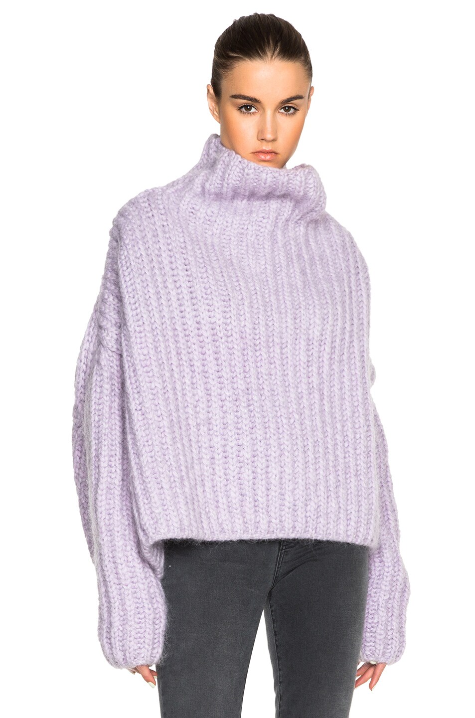 Image 1 of Acne Studios Baylay Big Chunky Sweater in Lavender Grey