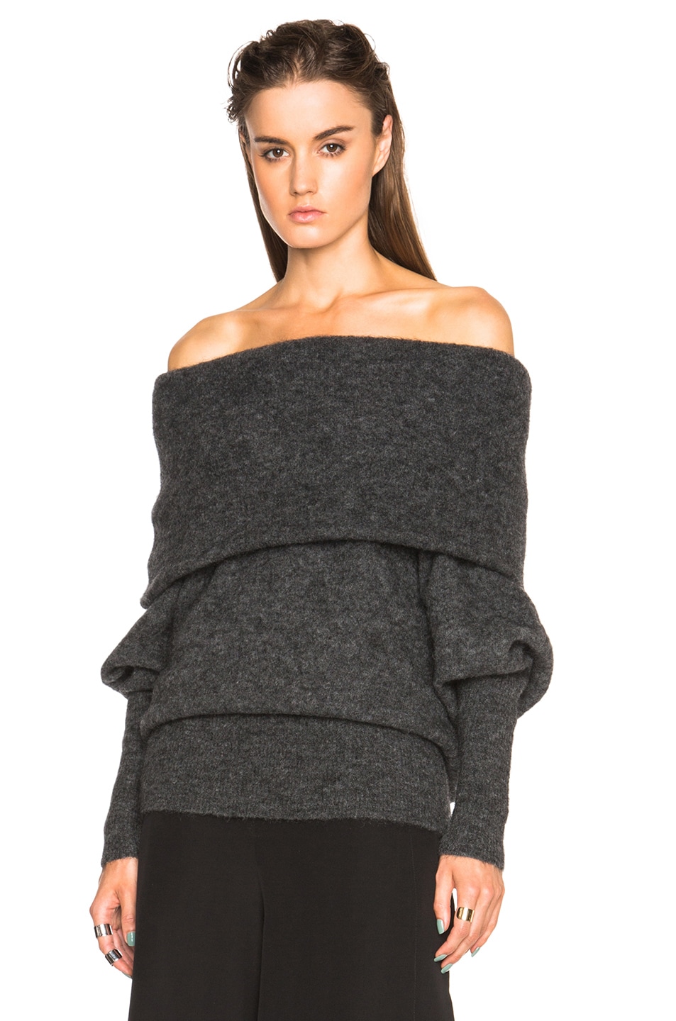 Image 1 of Acne Studios Daze Mohair Sweater in Dark Grey Melange
