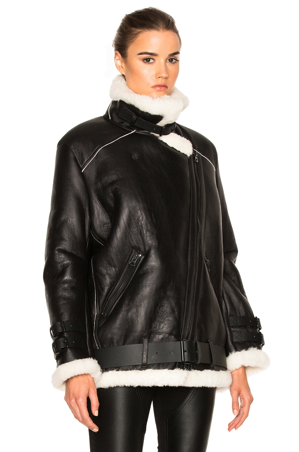 Acne Studios Velocite Jacket In Black Off White Fwrd Image 5 Of Acne Studios Velocite Jacket In Black Off White