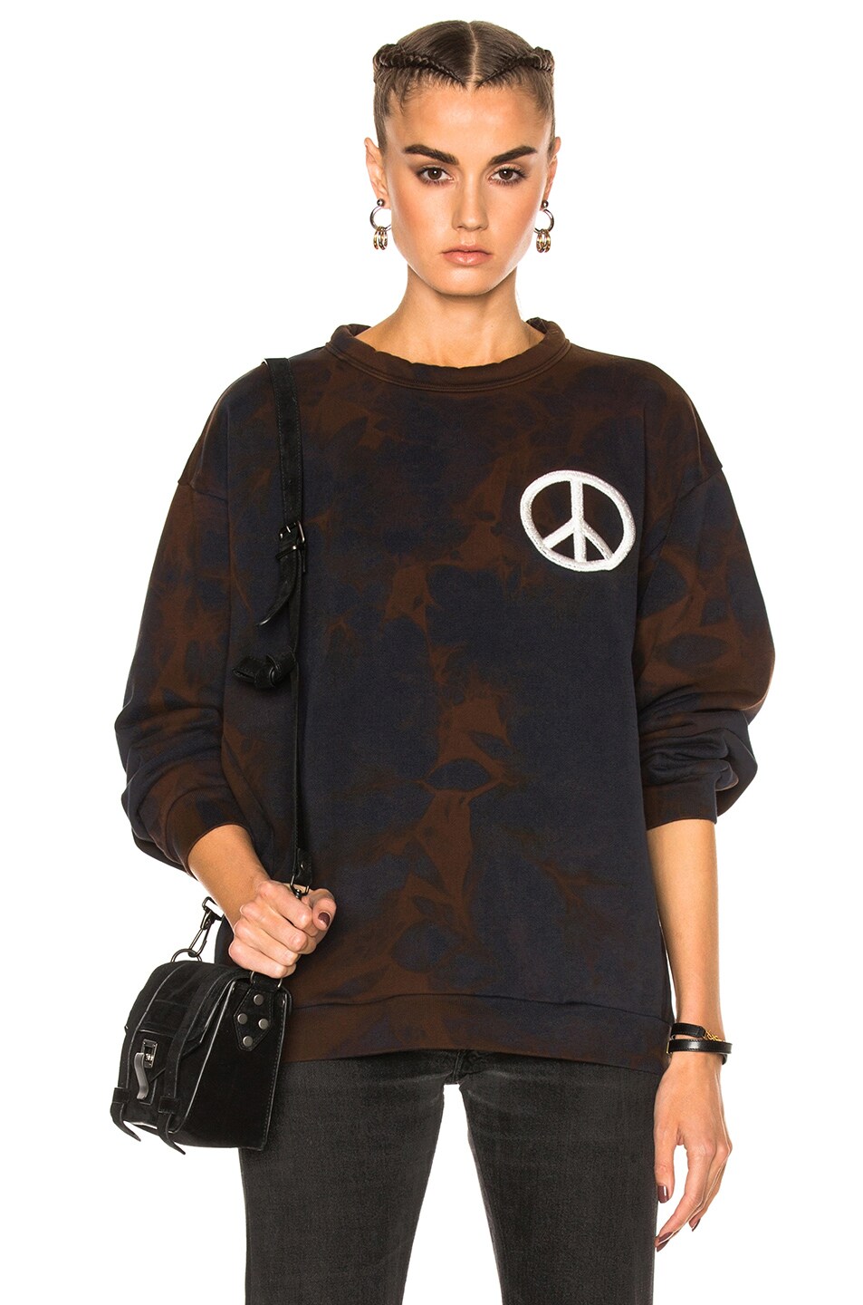 Image 1 of Acne Studios Fint Peace Sweater in Dark Navy Bleach