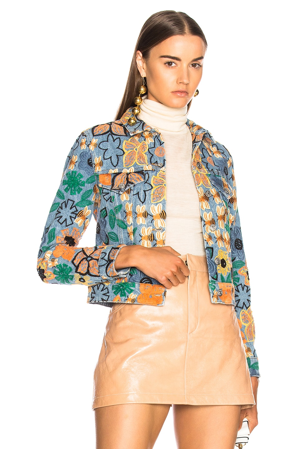 Image 1 of Acne Studios Chea Embroidered Jacket in Multi Floral Bright