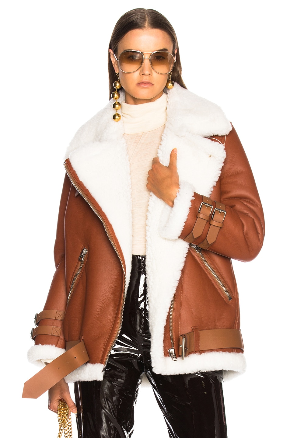 Image 1 of Acne Studios Velocite Jacket in Nut Brown & White