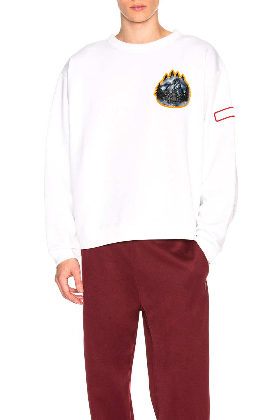 Image 1 of Acne Studios Fire Capsule Sweatshirt in Optic White