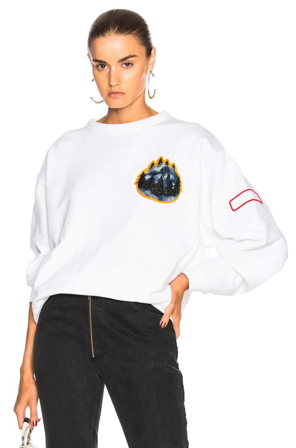 Image 1 of Acne Studios Fire Capsule Sweatshirt in Optic White