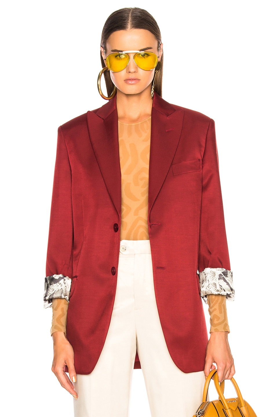 Image 1 of Acne Studios Jaria Suit Jacket in Crimson Red