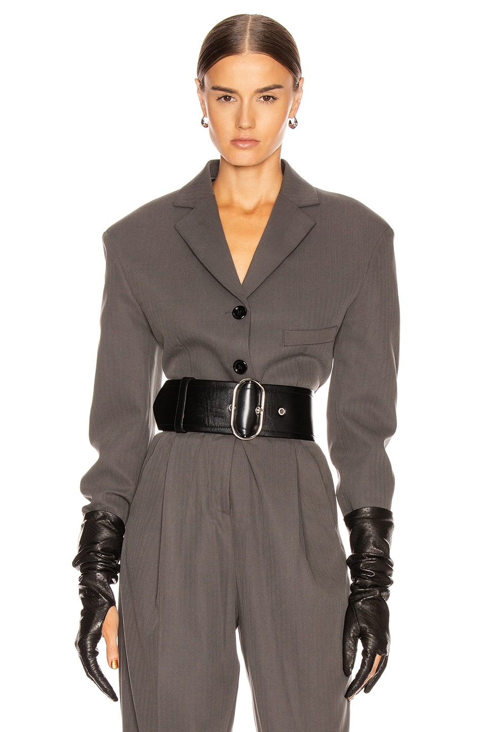 Image 1 of Acne Studios Judethe Suit Jacket in Charcoal Grey
