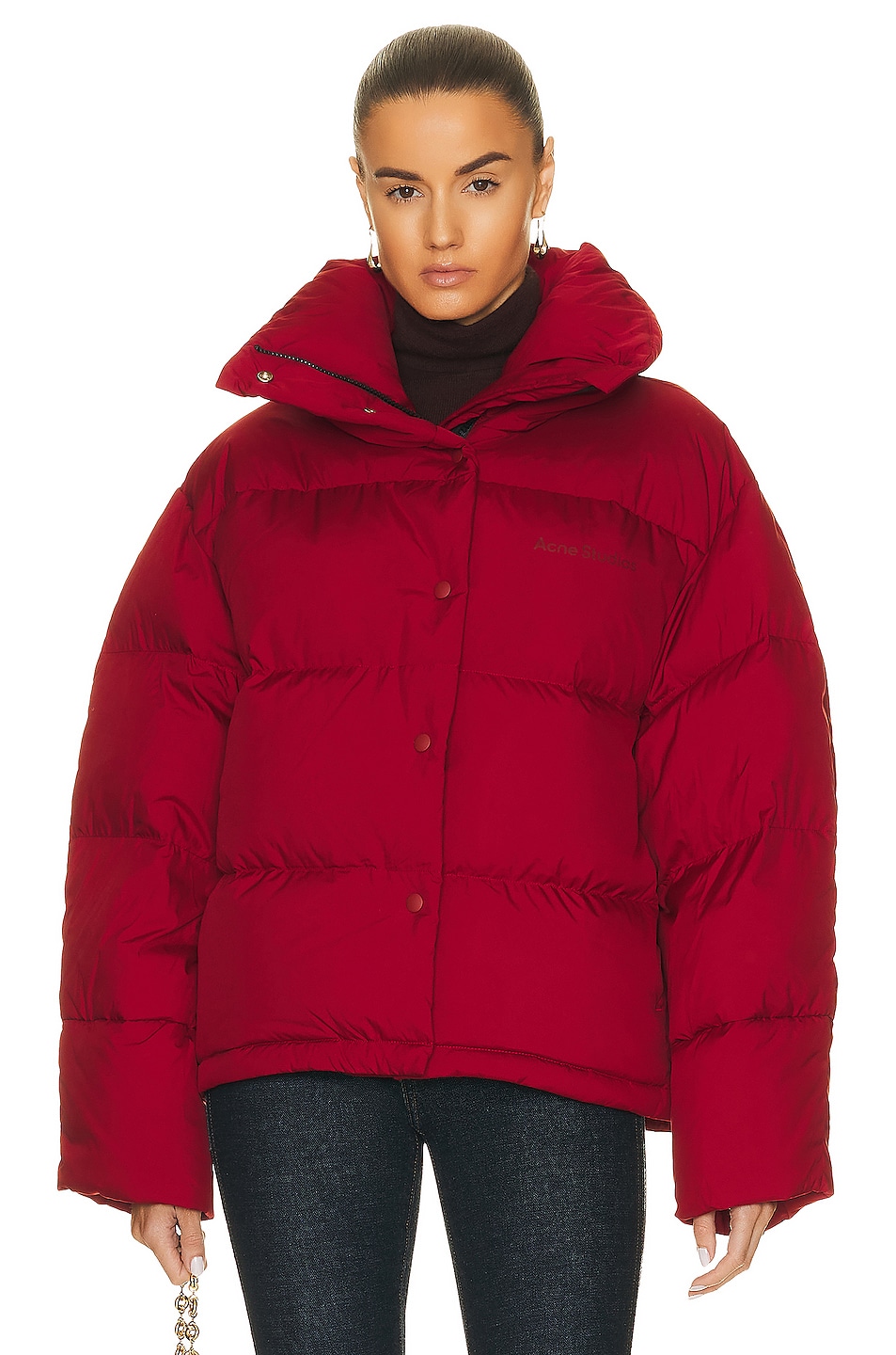 Image 1 of Acne Studios Puffer Jacket in Cherry Red