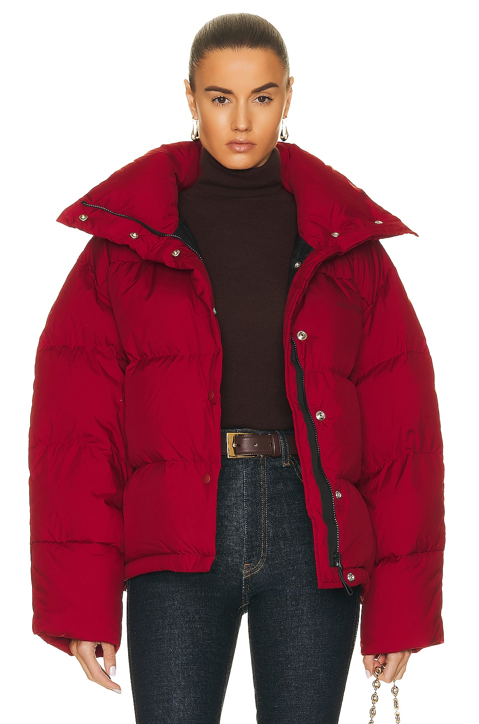 Acne Studios Puffer Jacket in Cherry Red | FWRD