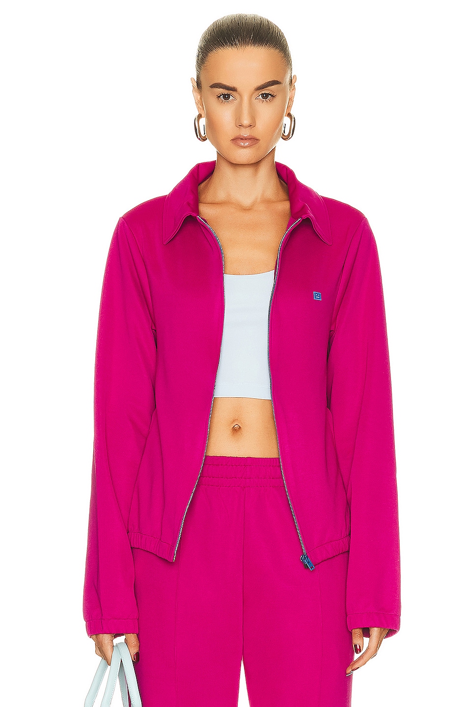 Image 1 of Acne Studios Zip Up Jacket in Fuchsia Pink